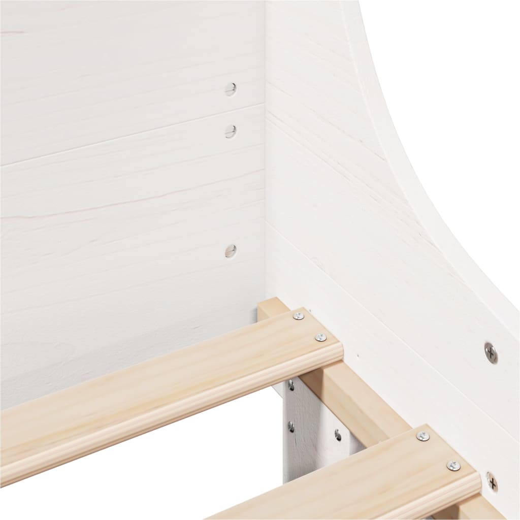 Bed Frame without Mattress White 120x200 cm Solid Wood Pine
